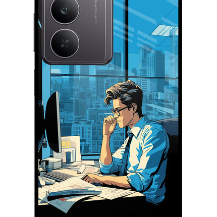 Focused Hustler (AI Generated) Realme 14x 5G Glass Case