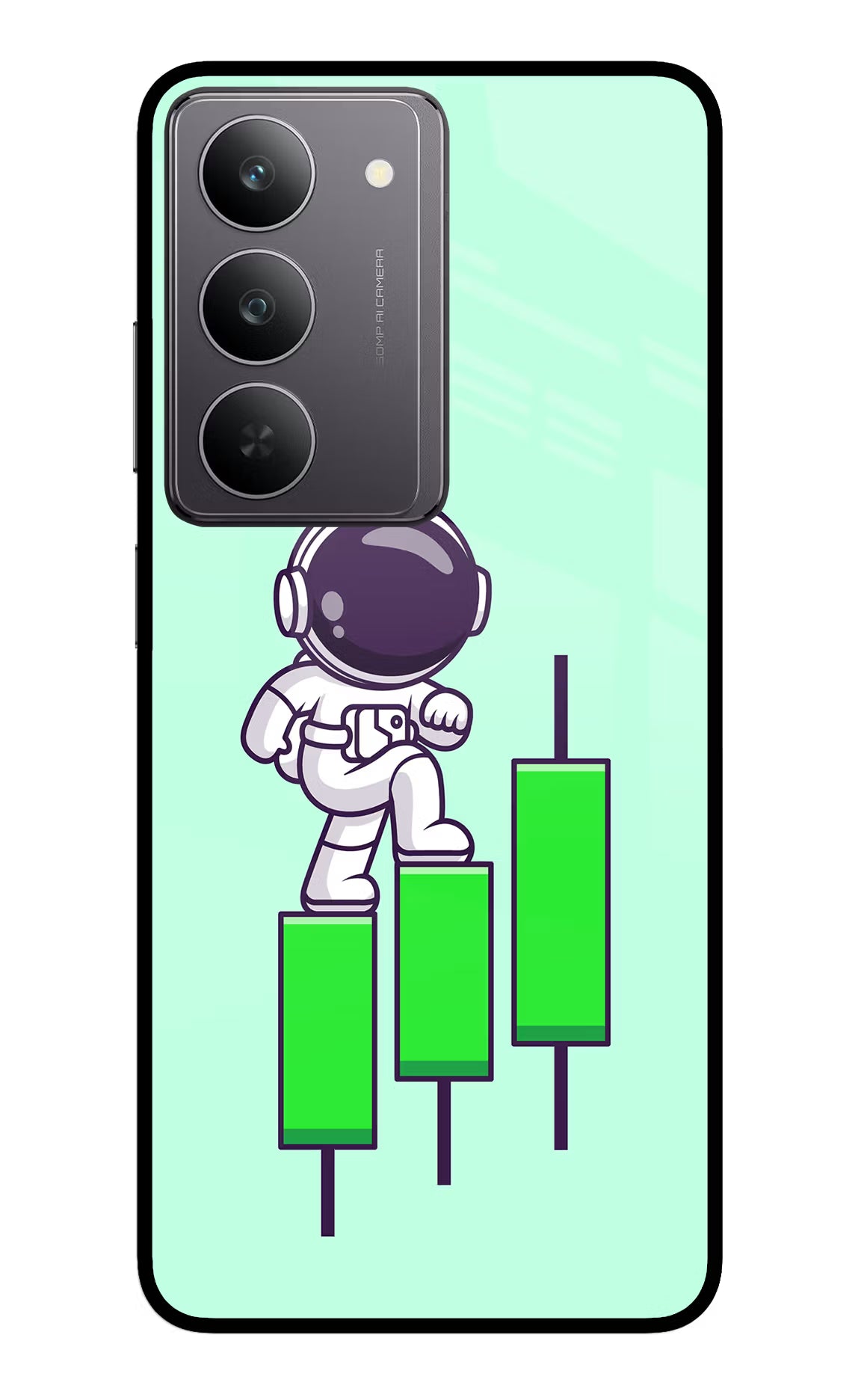 Astronaut Trader Realme 14x 5G Glass Case