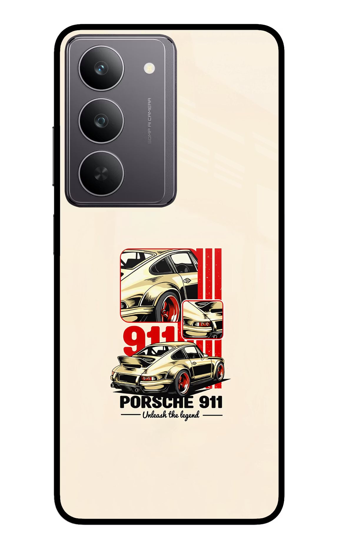Classic Porsche 911 Realme 14x 5G Glass Case Back Cover by Casekaro