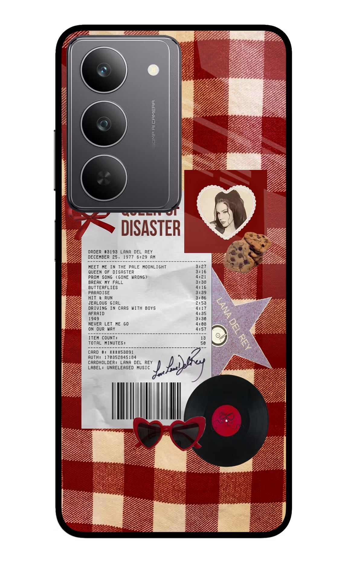 Queen of Disaster Realme 14x 5G Glass Case Back Cover by Casekaro