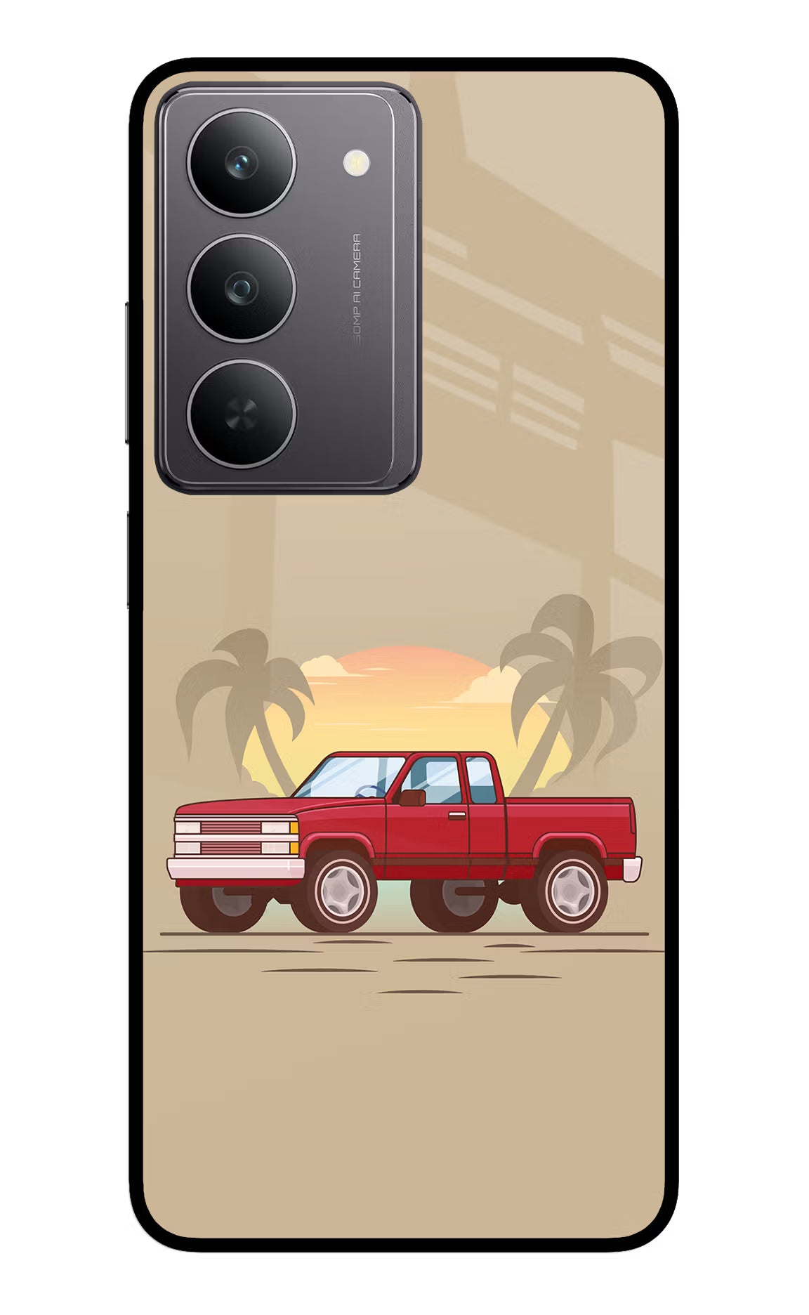 Desert Classic Drive Realme 14x 5G Glass Case Back Cover by Casekaro