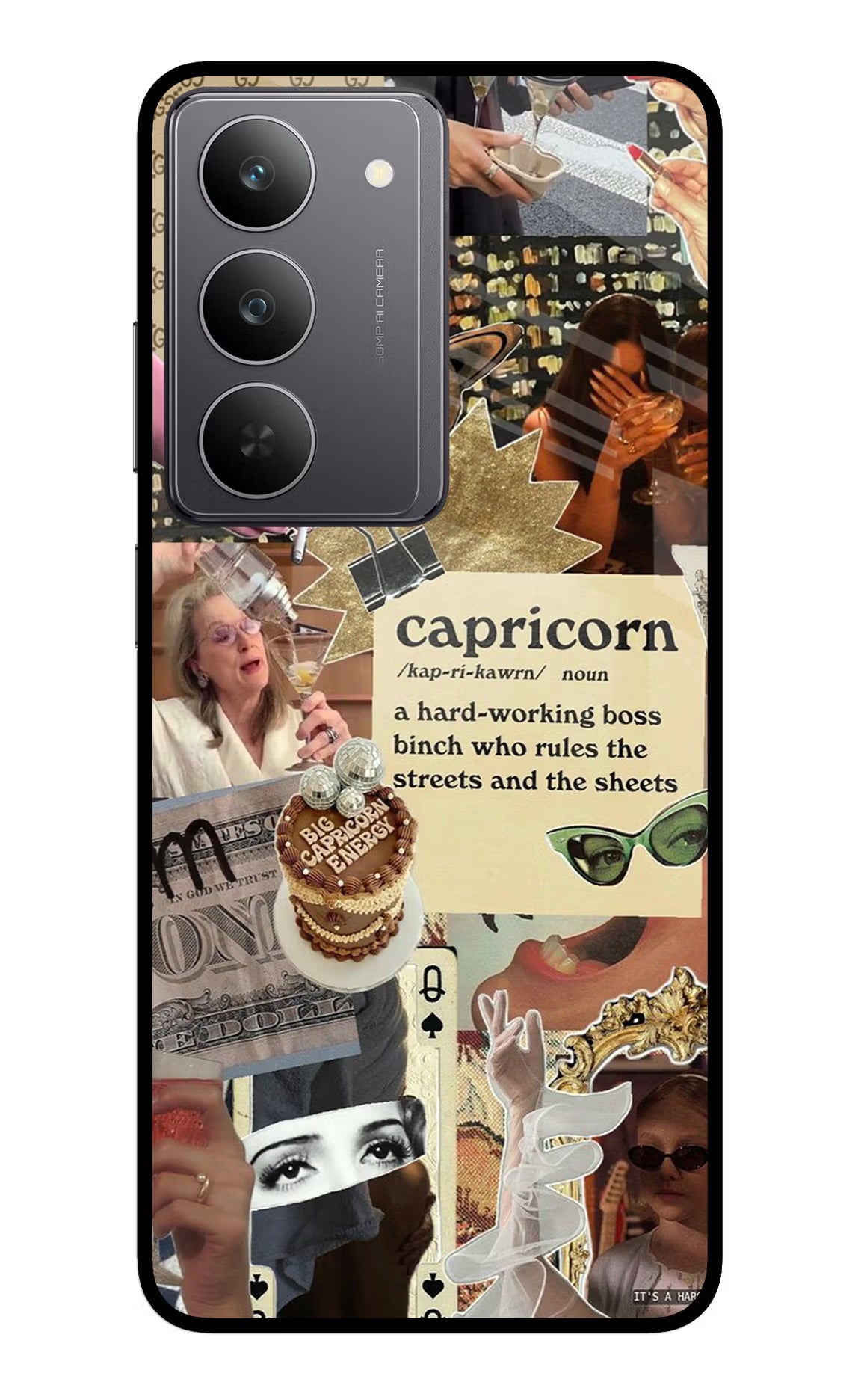 Capricorn Zodiac Realme 14x 5G Glass Case Back Cover by Casekaro