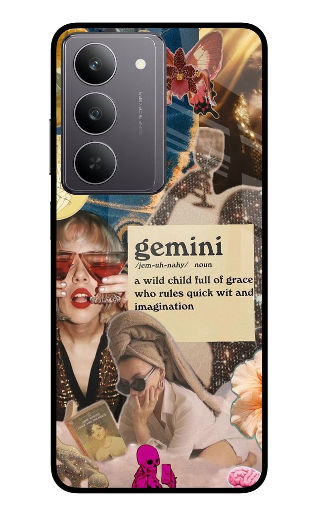 Gemini Zodiac Realme 14x 5G Glass Case Back Cover by Casekaro