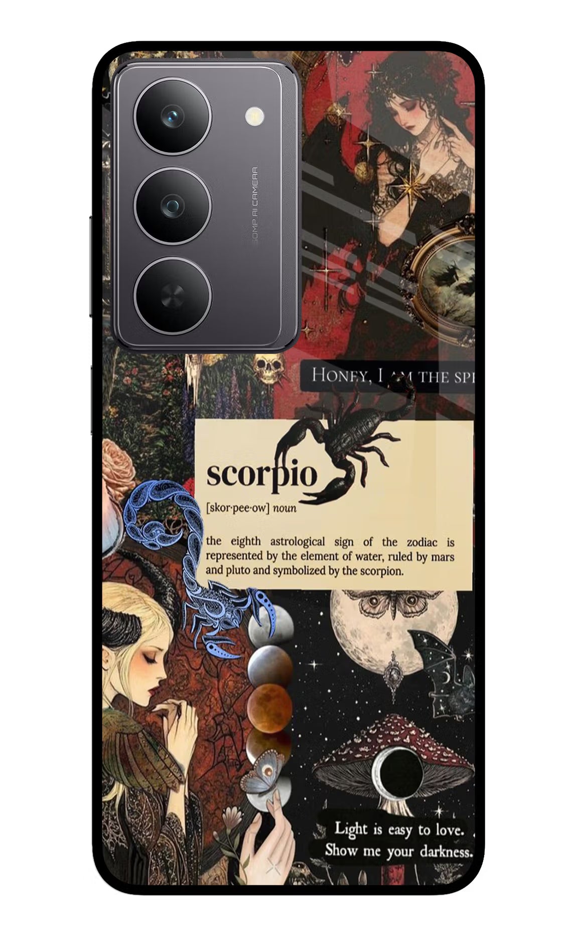 Scorpio Zodiac Realme 14x 5G Glass Case Back Cover by Casekaro