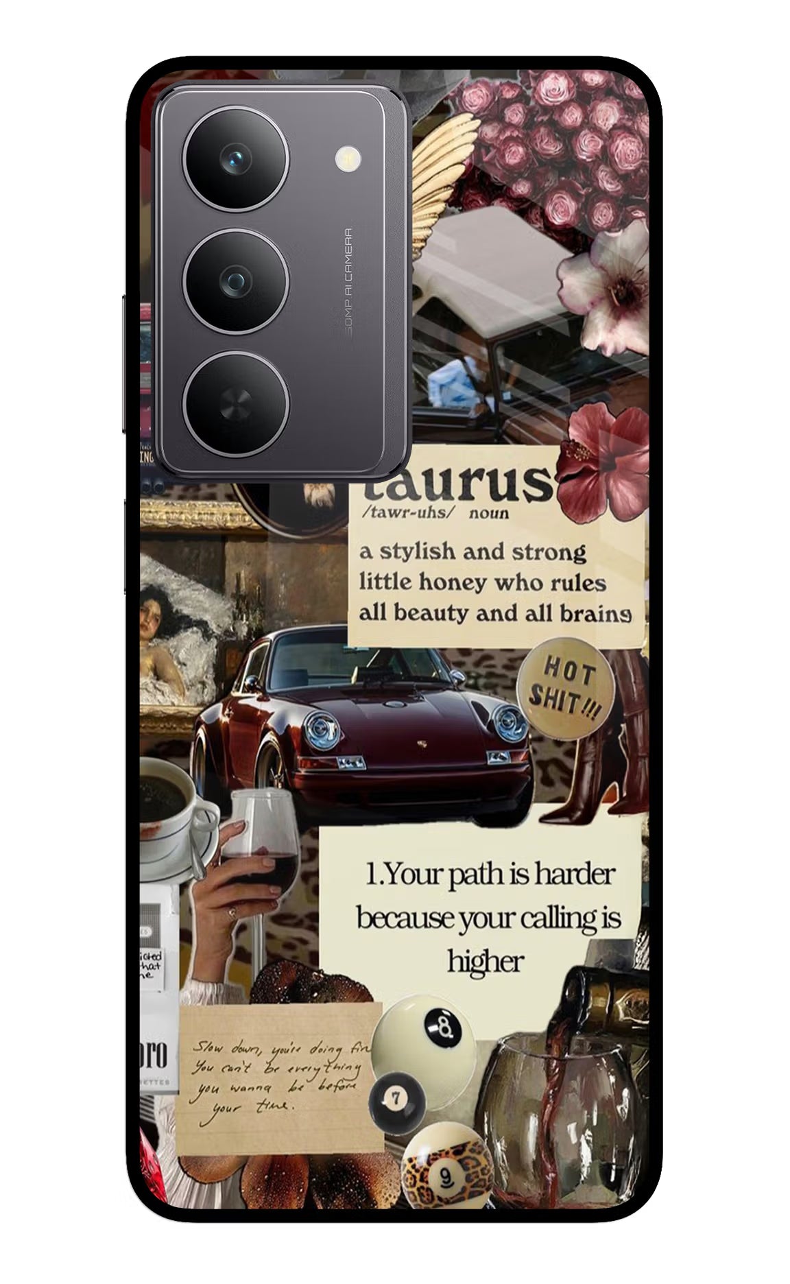 Taurus Zodiac Realme 14x 5G Glass Case Back Cover by Casekaro