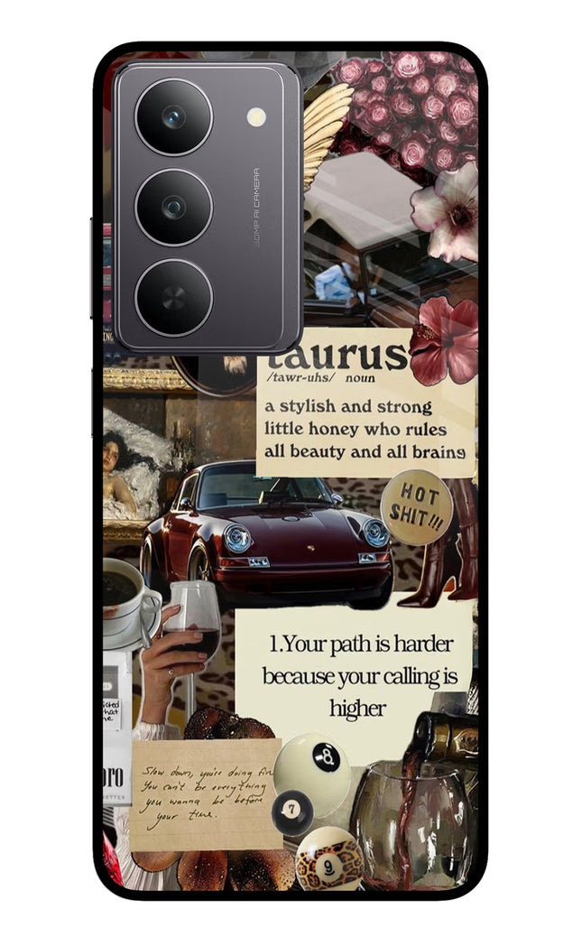 Taurus Zodiac Realme 14x 5G Glass Case Back Cover by Casekaro