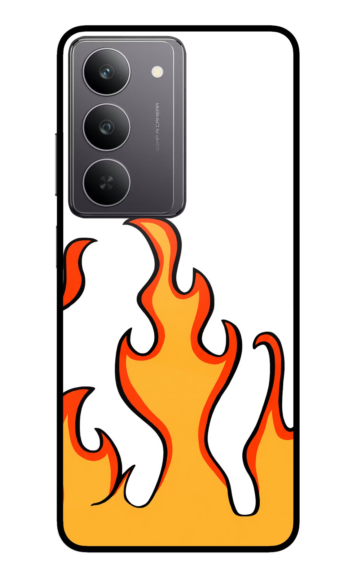 Fired Up – White Realme 14x 5G Glass Case