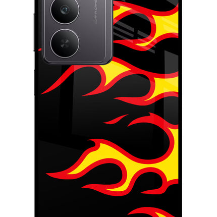 Side Sweep Flames Realme 14x 5G Glass Case