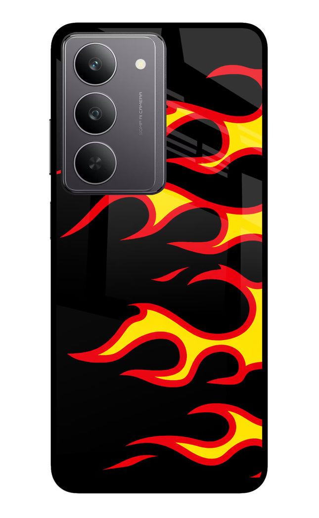Side Sweep Flames Realme 14x 5G Glass Case