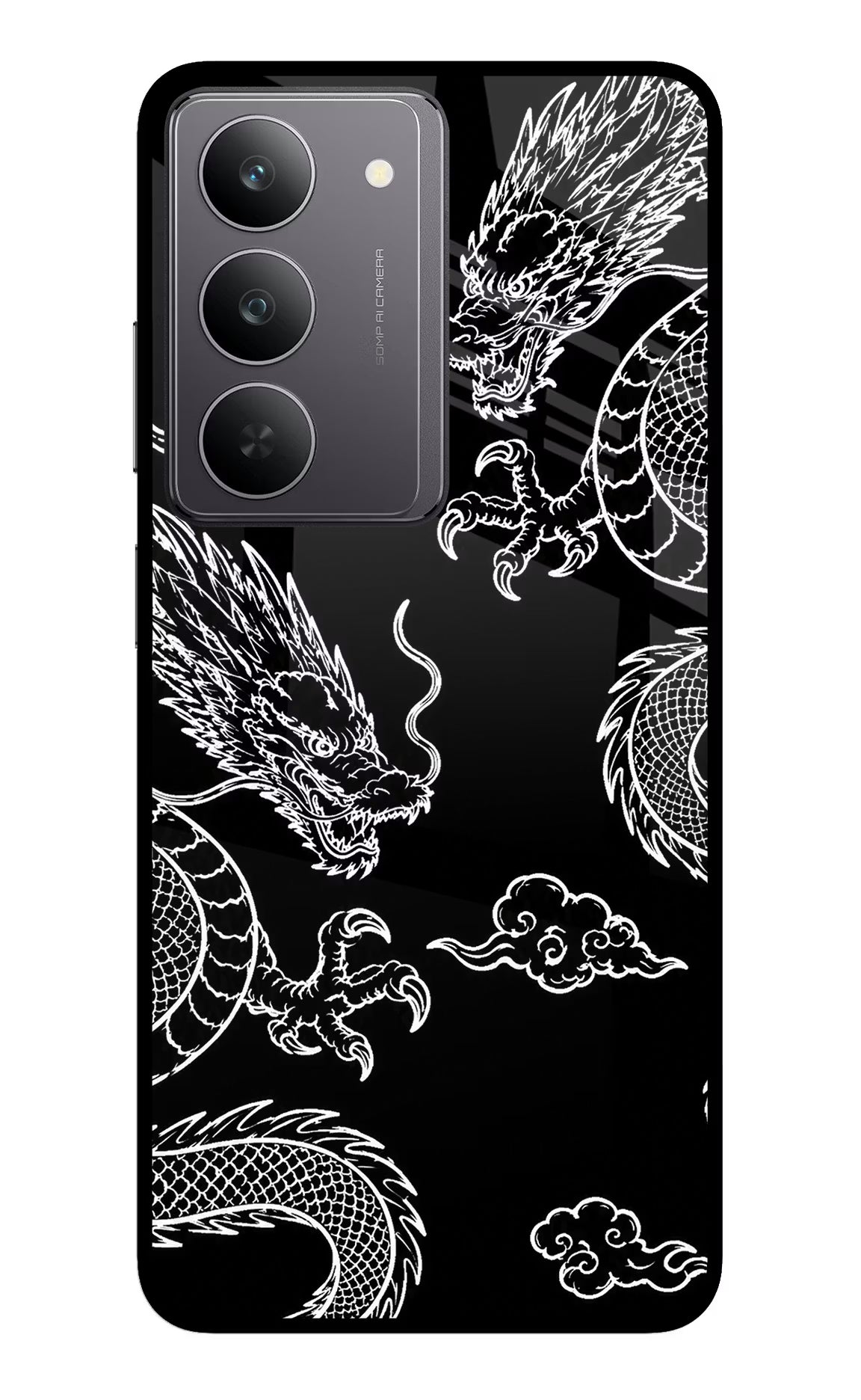 Twin Dragons Realme 14x 5G Glass Case Back Cover by Casekaro