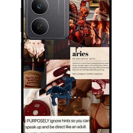 Zodiac Aries Realme 14x 5G Glass Case