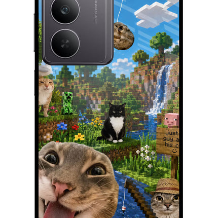 Minecraft Cat Chaos Realme 14x 5G Glass Case