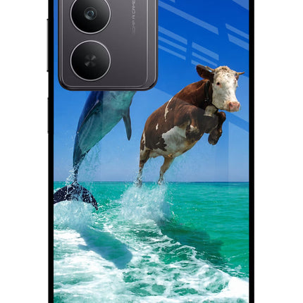Dolphin vs Cow Realme 14x 5G Glass Case