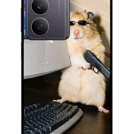 Hacker Hamster Realme 14x 5G Glass Case