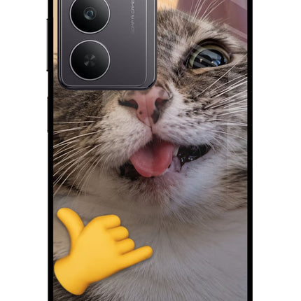 Silly Cat Call Realme 14x 5G Glass Case