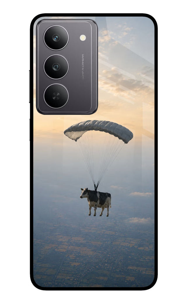 Skydiving Cow Realme 14x 5G Glass Case