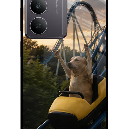 Rollercoaster Dog Realme 14x 5G Glass Case
