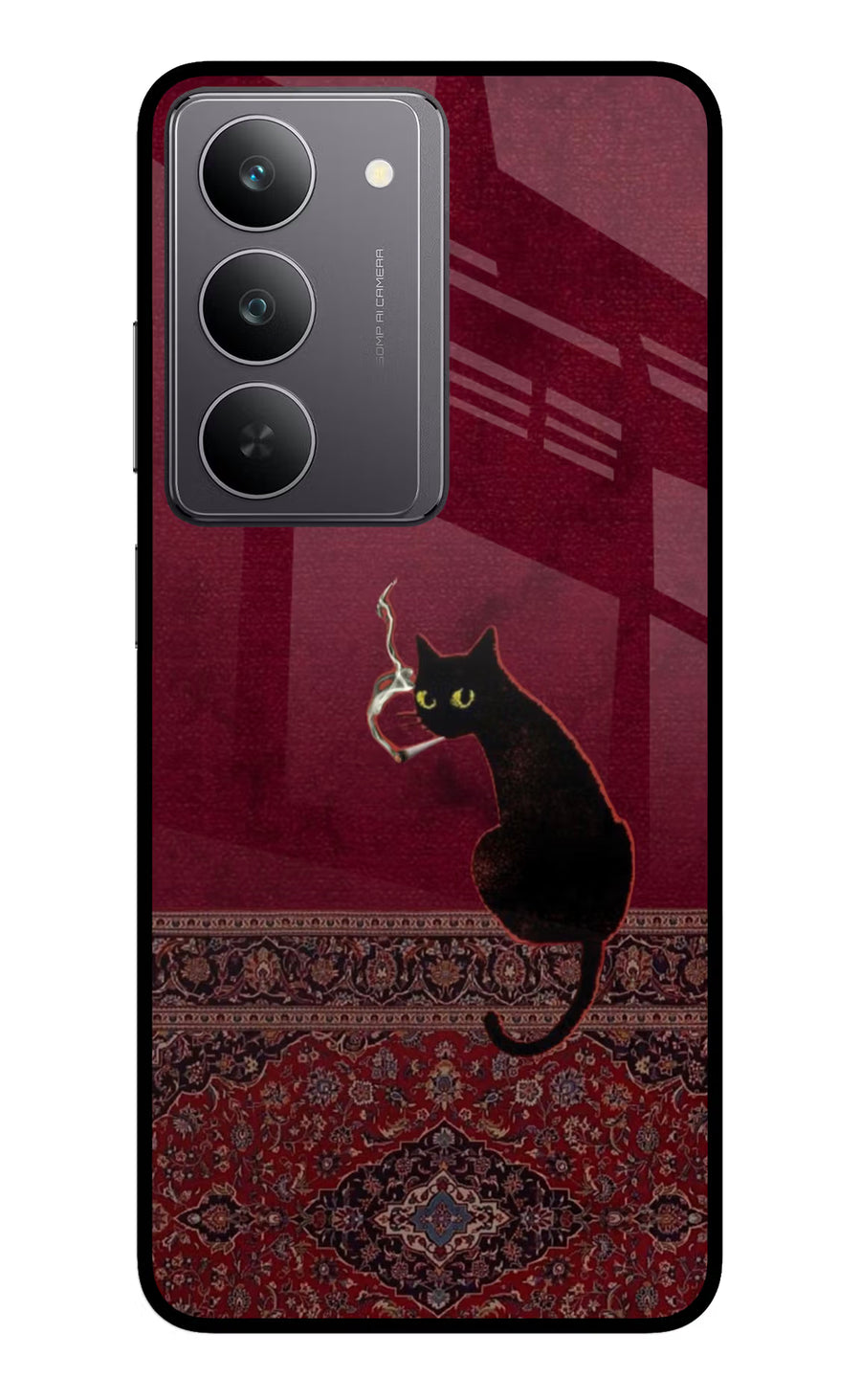 Midnight Cat Realme 14x 5G Back Cover, Glass case