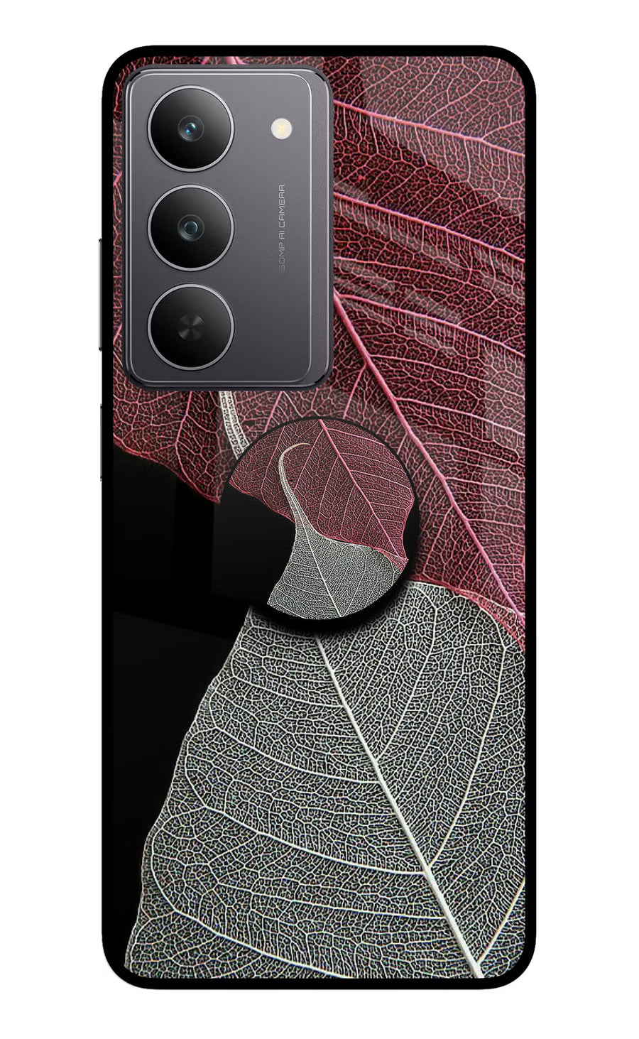 Leaf Pattern Realme 14x 5G Pop Case, Glass case
