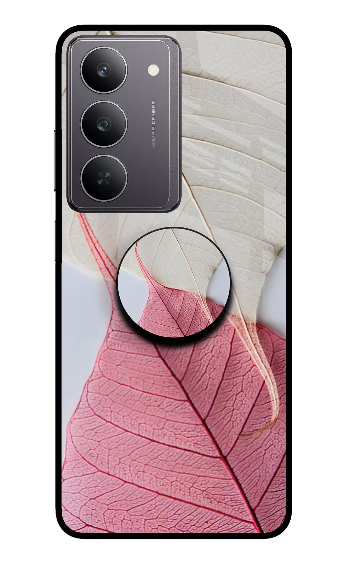 White Pink Leaf Realme 14x 5G Pop Case by Casekaro