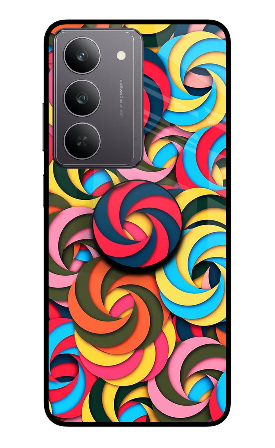 Spiral Pattern Realme 14x 5G Pop Case, Glass case