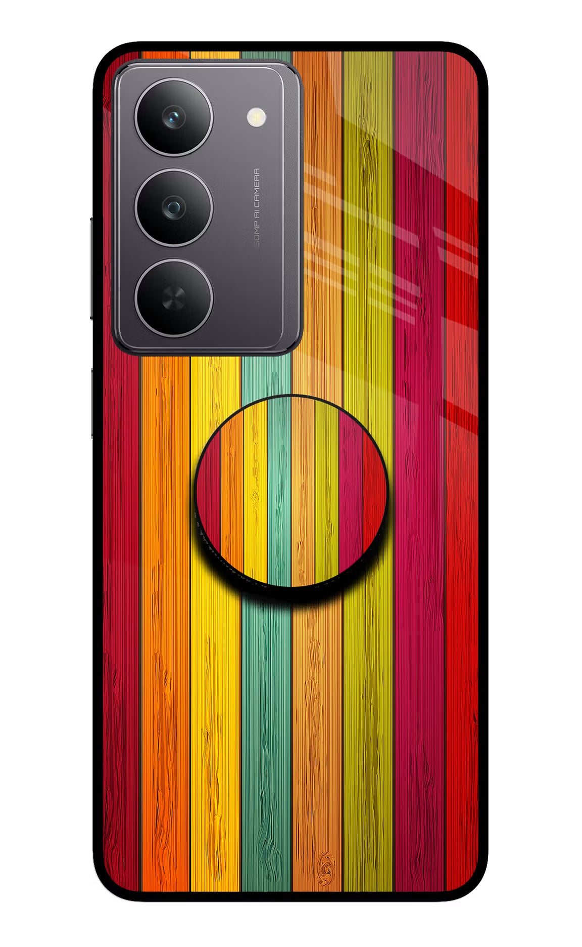 Multicolor Wooden Realme 14x 5G Pop Case by Casekaro