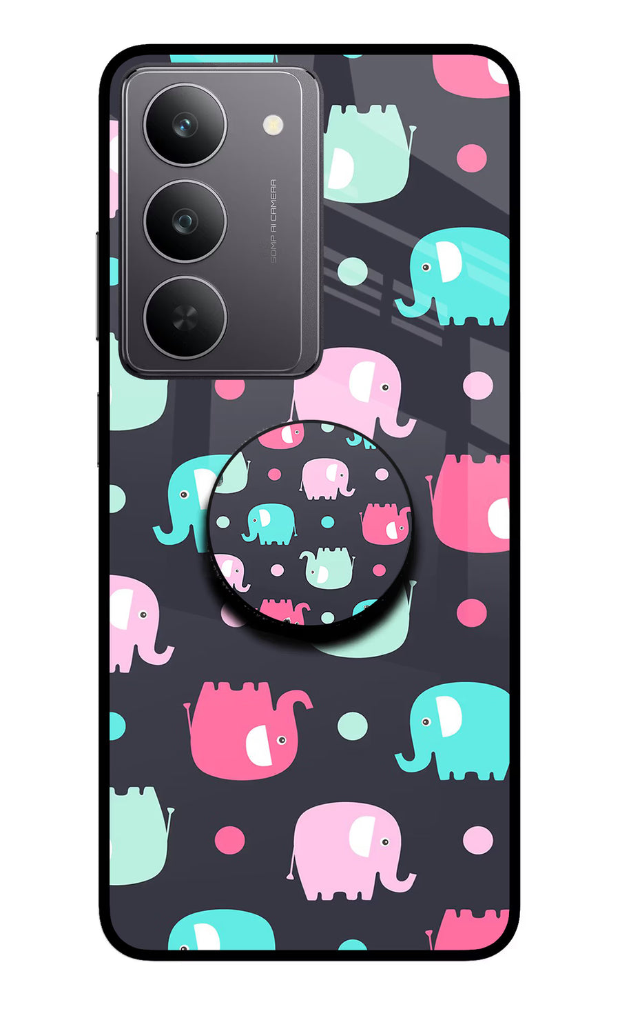 Baby Elephants Realme 14x 5G Pop Case, Glass case