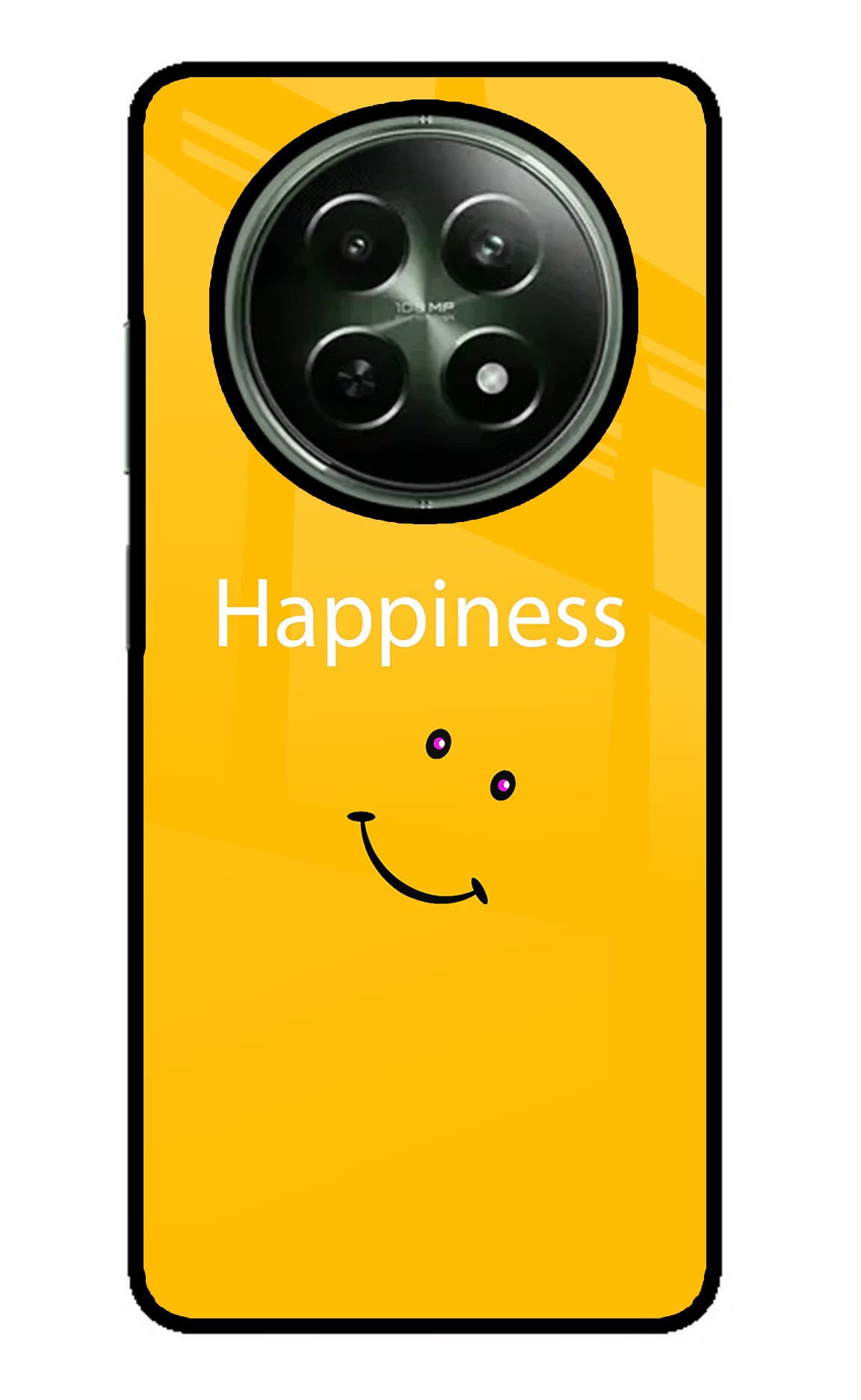 Happiness With Smiley Realme 12x 5G Glass Case Back Cover by Casekaro