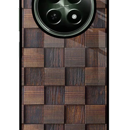 Wooden Cube Design Realme 12x 5G Glass Case Back Cover by Casekaro