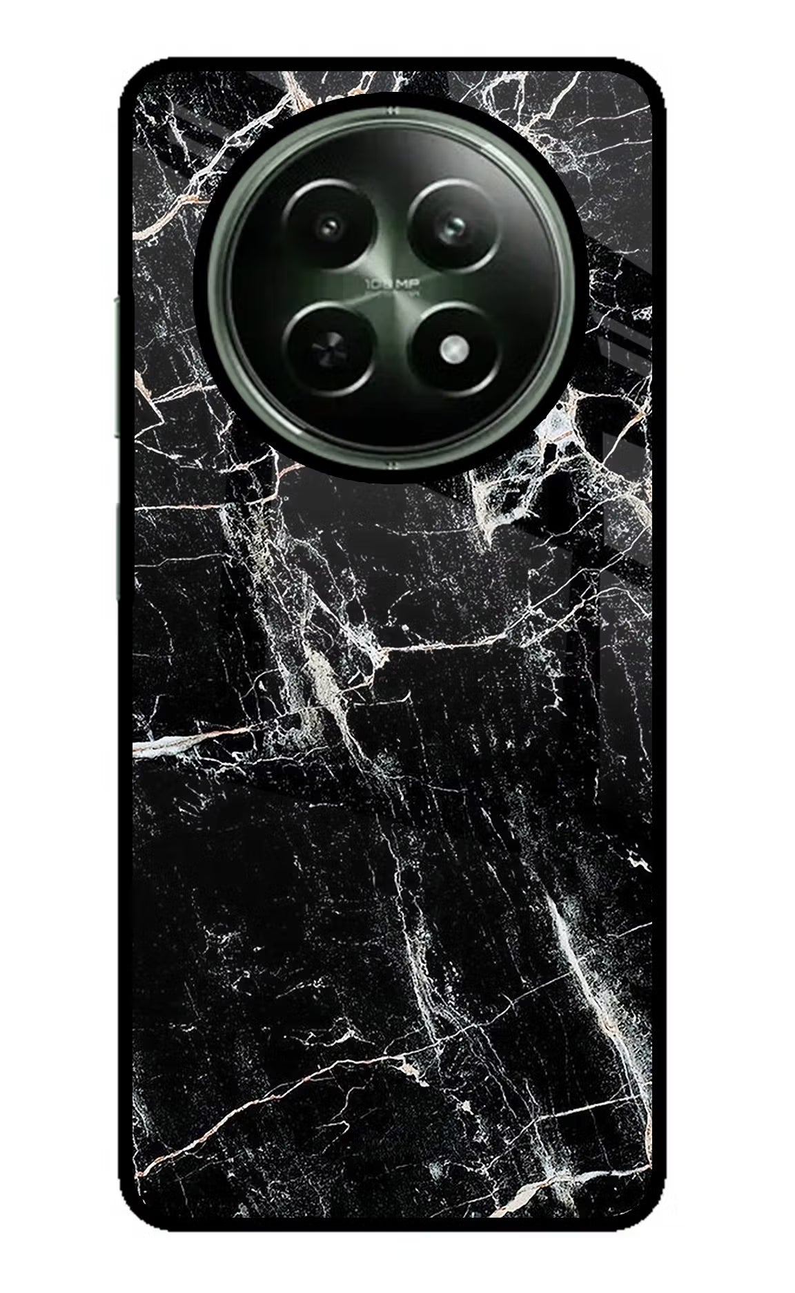 Black Marble Texture Realme 12x 5G Glass Case