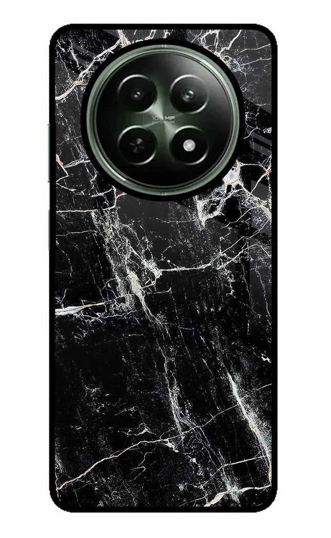 Black Marble Texture Realme 12x 5G Glass Case