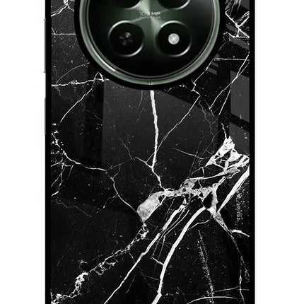Black Marble Pattern Realme 12x 5G Glass Case
