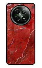 Red Marble Design Realme 12x 5G Glass Case