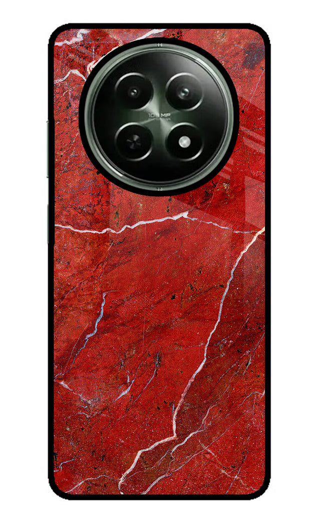 Red Marble Design Realme 12x 5G Glass Case