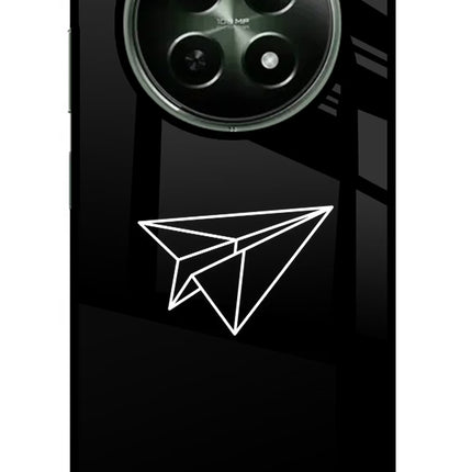 Paper Plane White Realme 12x 5G Glass Case
