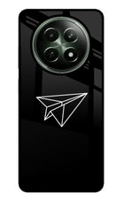 Paper Plane White Realme 12x 5G Glass Case
