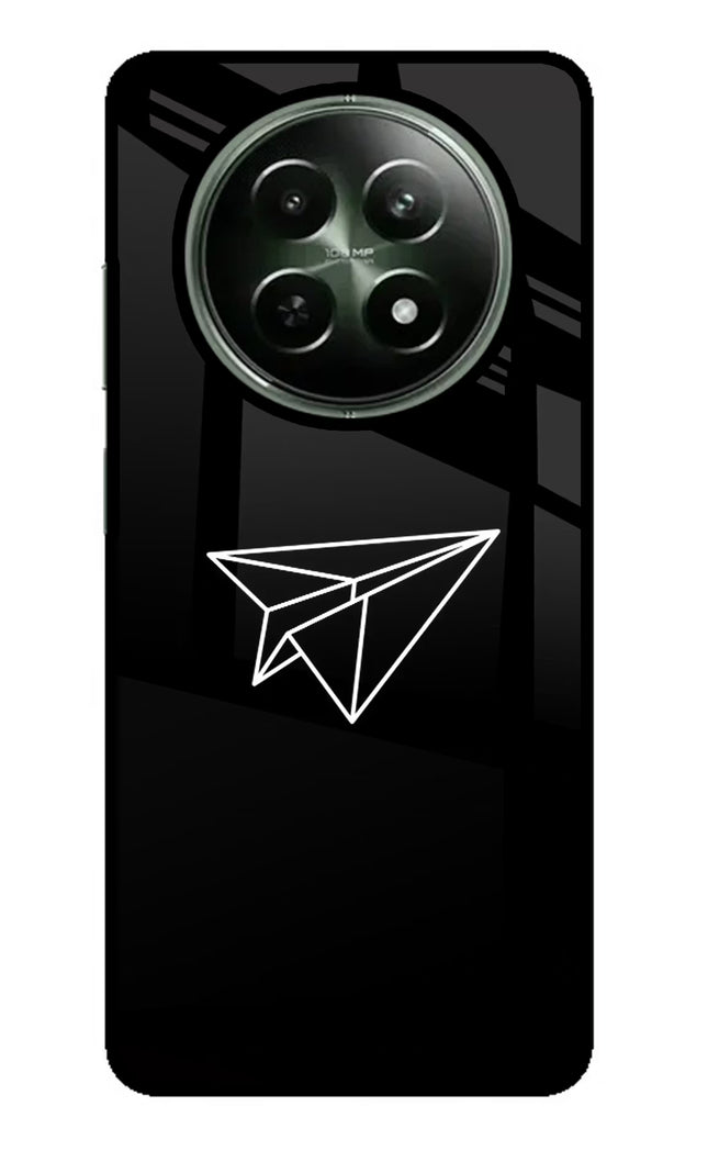 Paper Plane White Realme 12x 5G Glass Case