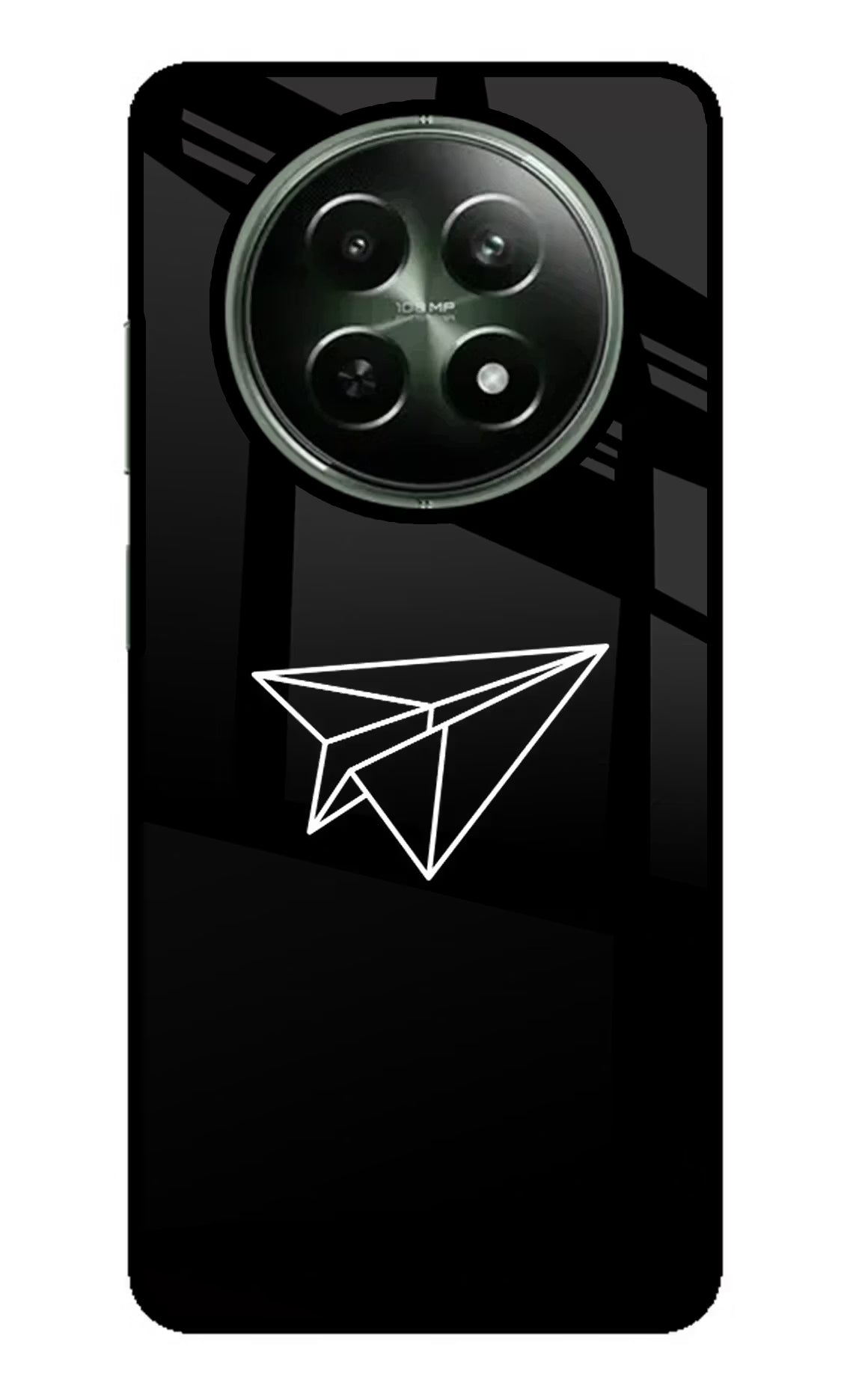 Paper Plane White Realme 12x 5G Glass Case Back Cover by Casekaro
