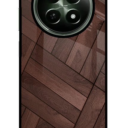Wooden Texture Design Realme 12x 5G Glass Case