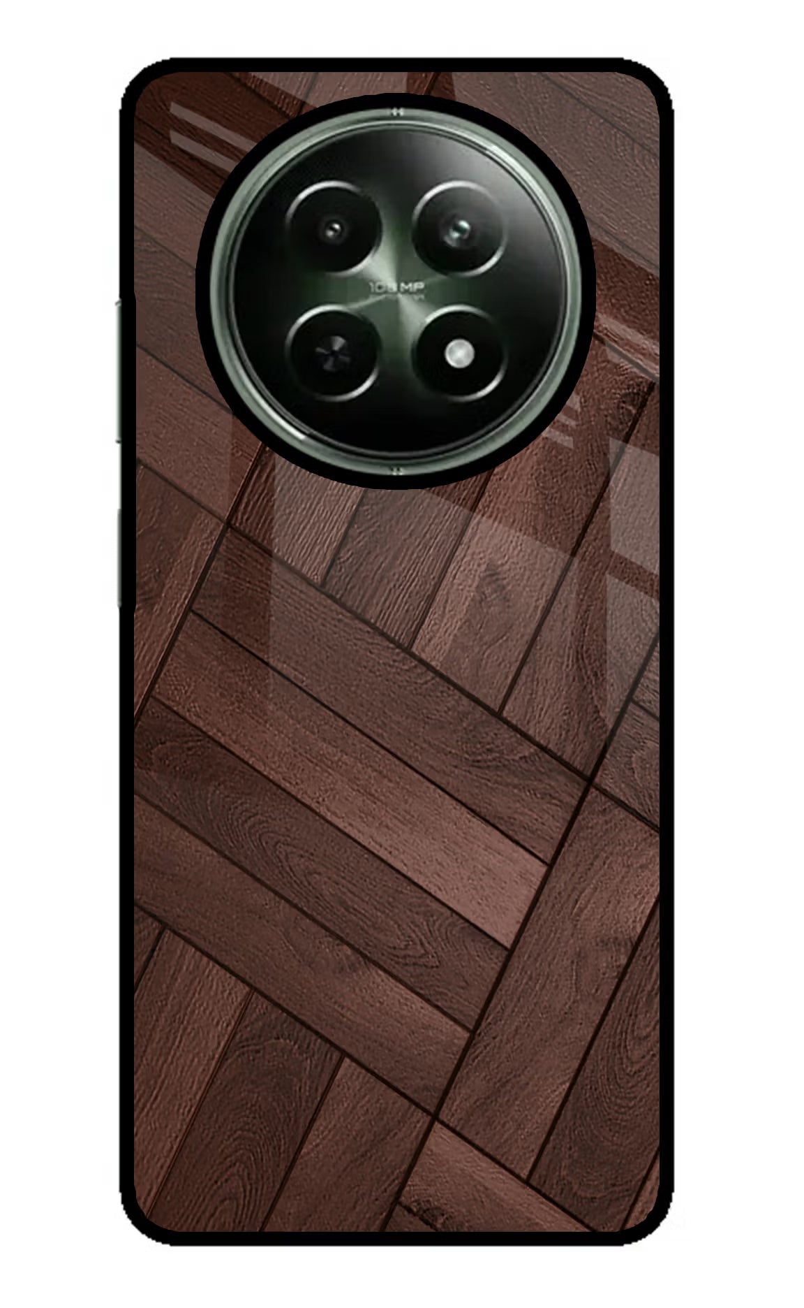 Wooden Texture Design Realme 12x 5G Glass Case Back Cover by Casekaro