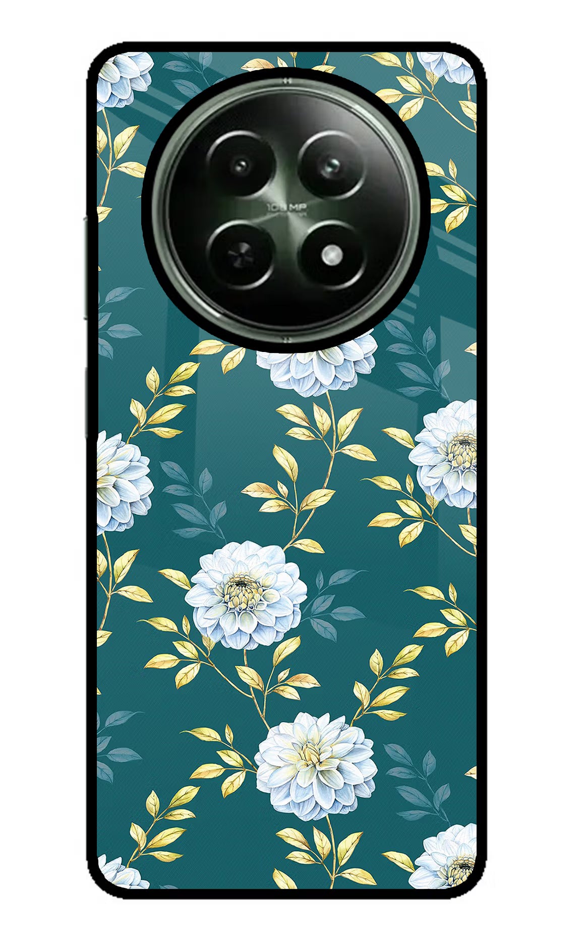 Flowers Realme 12x 5G Glass Case Back Cover by Casekaro