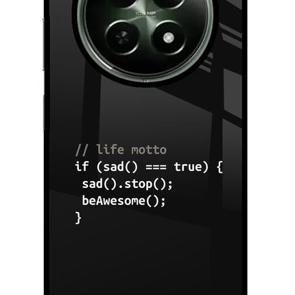 Life Motto Code Realme 12x 5G Glass Case