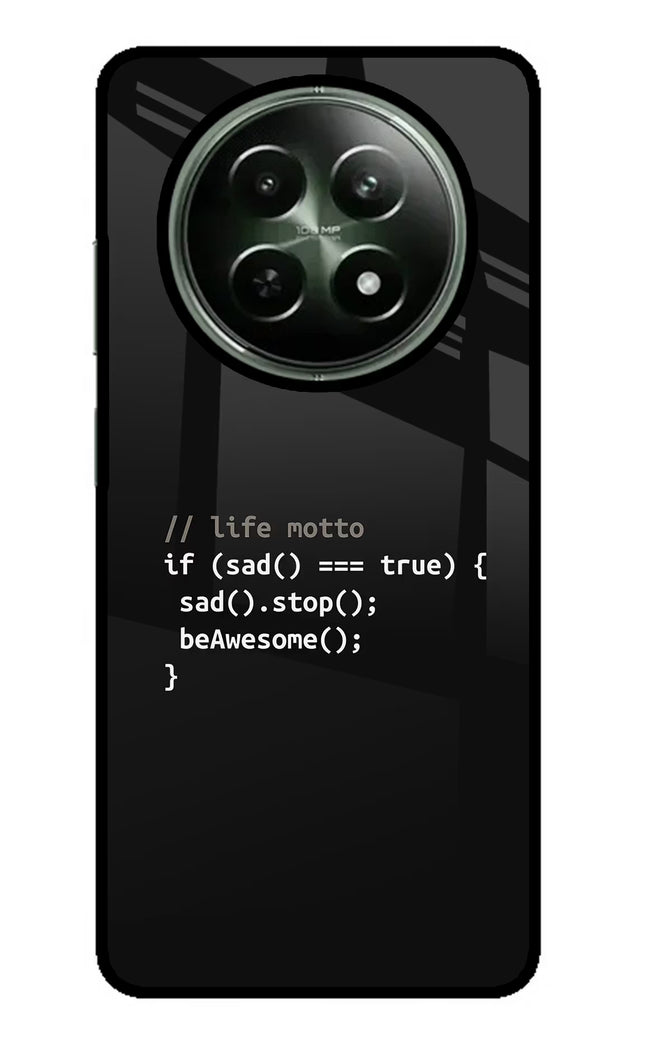 Life Motto Code Realme 12x 5G Glass Case