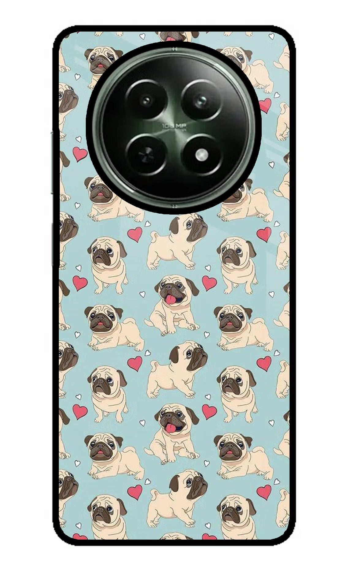 Pug Dog Realme 12x 5G Glass Case Back Cover by Casekaro