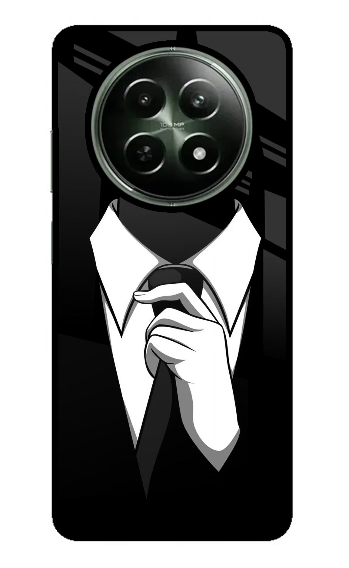 Black Tie Realme 12x 5G Glass Case Back Cover by Casekaro