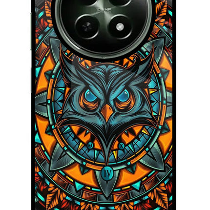 Angry Owl Art Realme 12x 5G Glass Case Back Cover by Casekaro
