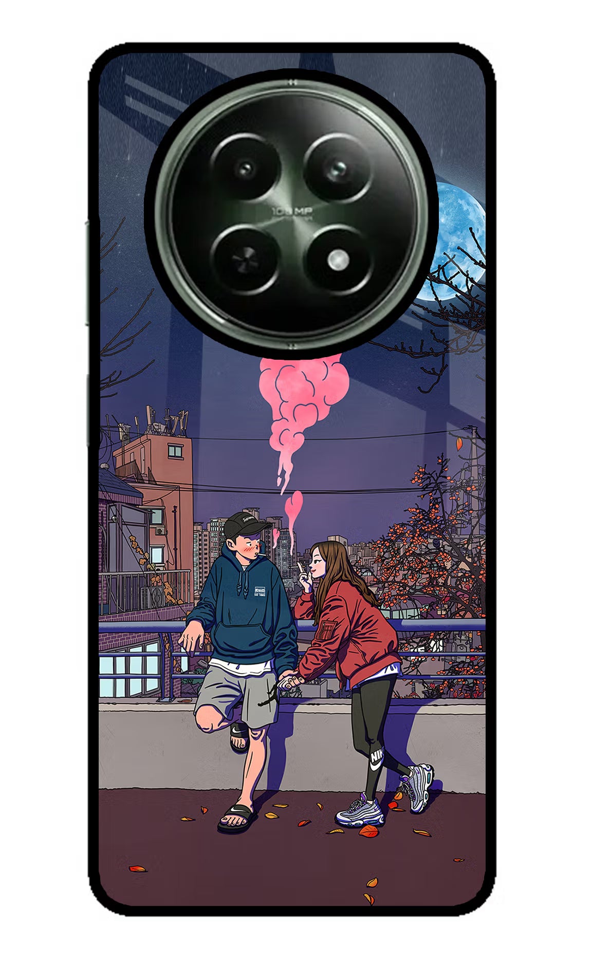 Chilling Couple Realme 12x 5G Glass Case Back Cover by Casekaro