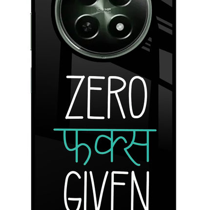 Zero Fucks Given Realme 12x 5G Glass Case