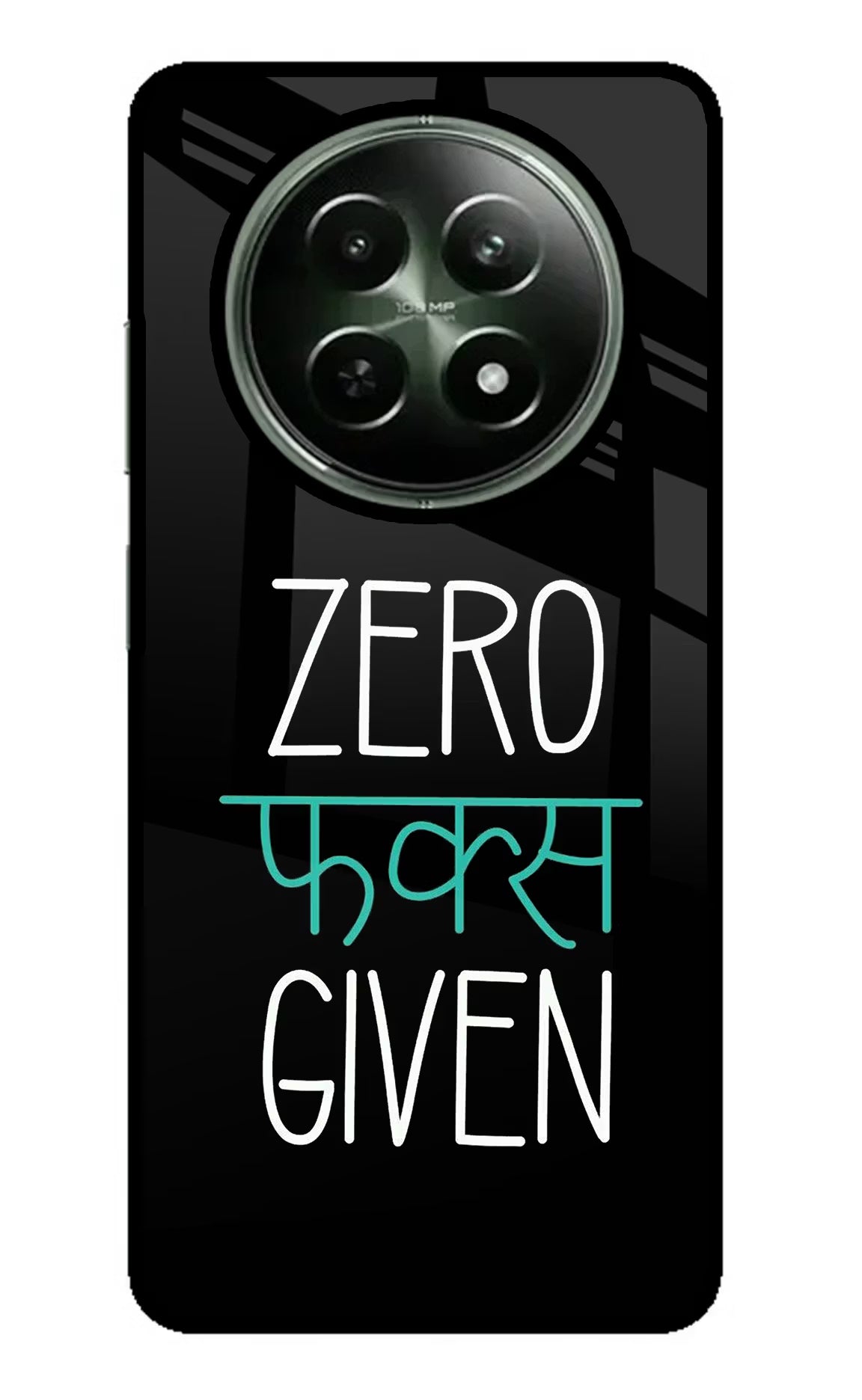 Zero Fucks Given Realme 12x 5G Glass Case Back Cover by Casekaro