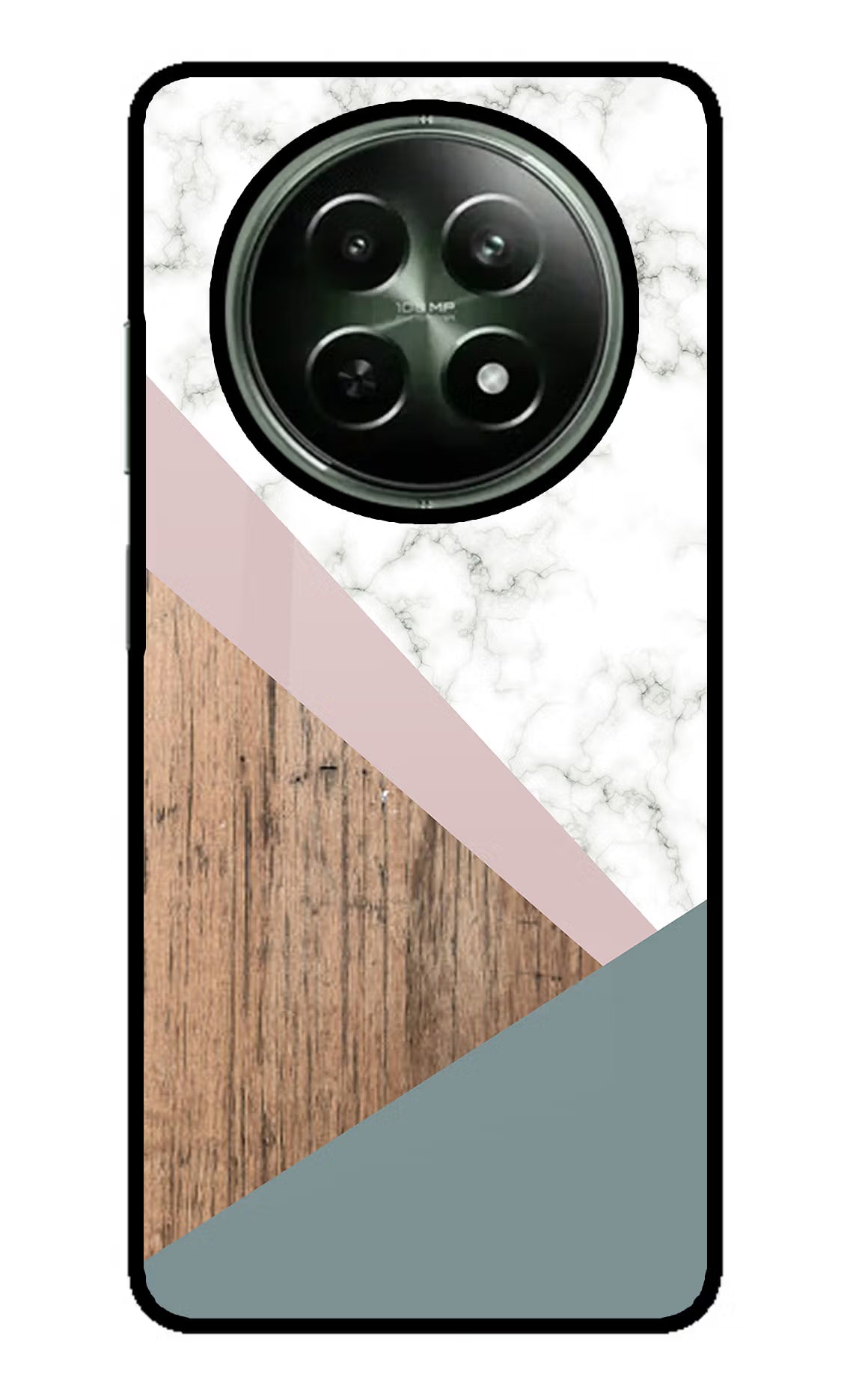 Marble wood Abstract Realme 12x 5G Glass Case Back Cover by Casekaro